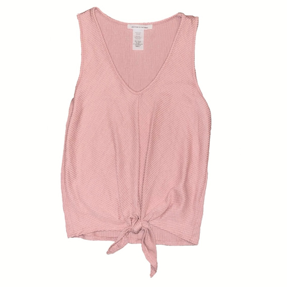 Caution to the wind ribbed knit tank top